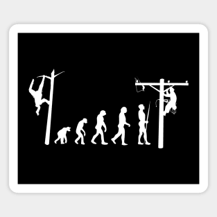 the evolution of the electrician (minimalistic black and white) Magnet